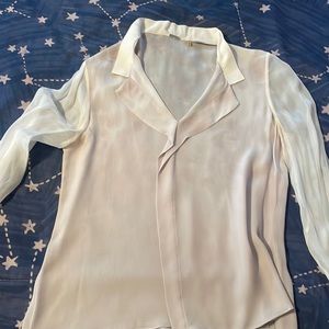 sheer cream blouse